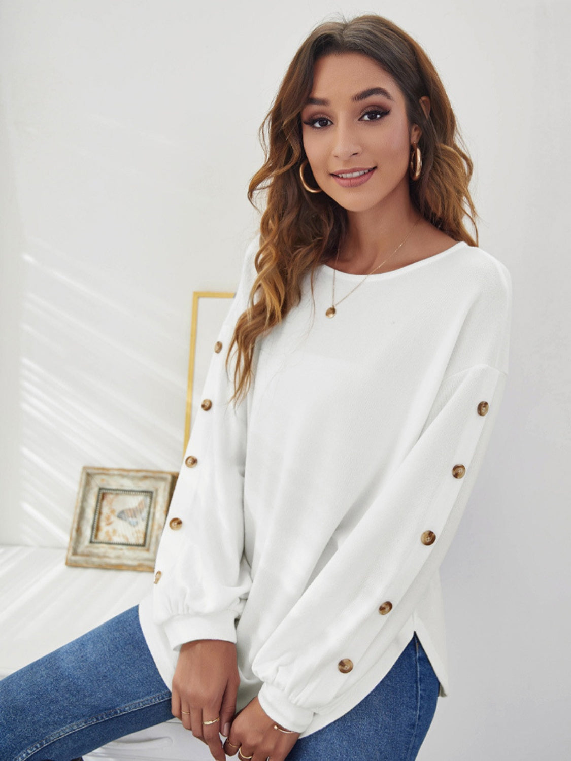 Round Neck Dropped Shoulder T-Shirt